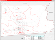 Imperial County Wall Map Red Line Style