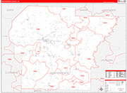 Independence County Wall Map Red Line Style
