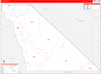 Inyo County Wall Map Red Line Style