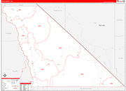 Inyo County Wall Map Red Line Style