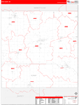 Ionia County Wall Map Red Line Style