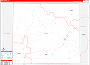 Irion County Wall Map Red Line Style