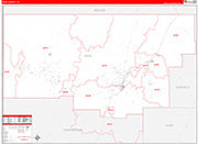 Iron County Wall Map Red Line Style