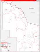 Iron County Wall Map Red Line Style