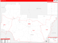 Irwin County Wall Map Red Line Style