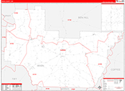 Irwin County Wall Map Red Line Style