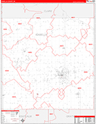 Isabella County Wall Map Red Line Style