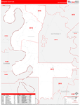 Issaquena County Wall Map Red Line Style