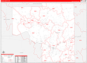 Itasca County Wall Map Red Line Style