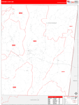 Itawamba County Wall Map Red Line Style