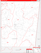 Itawamba County Wall Map Red Line Style