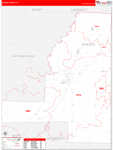 Jackson County Wall Map Red Line Style