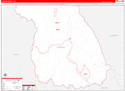 Jackson Wall Map Red Line Style