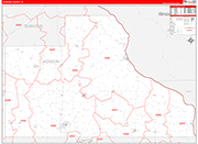 Jackson County Wall Map Red Line Style