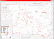 Jackson Wall Map Red Line Style
