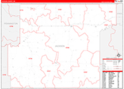 Jackson Wall Map Red Line Style
