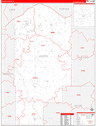 Jasper Wall Map Red Line Style