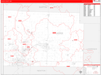 Jasper Wall Map Red Line Style