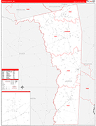 Jasper County Wall Map Red Line Style