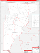 Jefferson County Wall Map Red Line Style