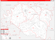Jefferson Wall Map Red Line Style