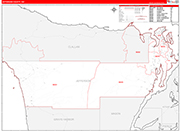 Jefferson Wall Map Red Line Style