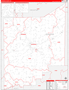 Jennings Wall Map Red Line Style