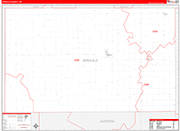 Jerauld Wall Map Red Line Style