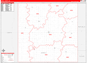 Jewell Wall Map Red Line Style