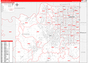 Johnson Wall Map Red Line Style