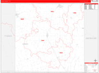 Jones County Wall Map Red Line Style