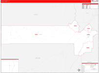 Juab County Wall Map Red Line Style