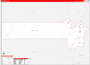 Juab County Wall Map Red Line Style