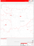 Kalkaska Wall Map Red Line Style