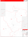 Kanabec County Wall Map Red Line Style