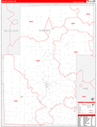 Kanabec County Wall Map Red Line Style