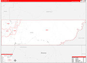 Kane County Wall Map Red Line Style