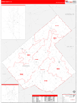 Karnes County Wall Map Red Line Style