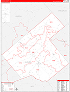Karnes County Wall Map Red Line Style