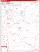 Kaufman County Wall Map Red Line Style