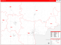 Kay County Wall Map Red Line Style