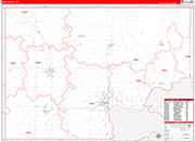 Kay County Wall Map Red Line Style