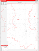 Kearny County Wall Map Red Line Style