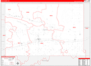 Keith County Wall Map Red Line Style