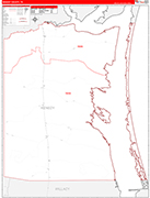 Kenedy County Wall Map Red Line Style