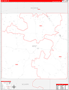 Kent County Wall Map Red Line Style