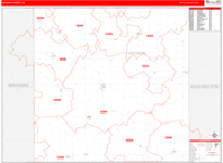 Keokuk County Wall Map Red Line Style