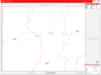Kimball County Wall Map Red Line Style