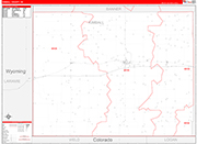 Kimball County Wall Map Red Line Style