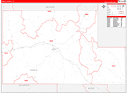 Kimble County Wall Map Red Line Style